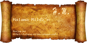 Halama Milán névjegykártya